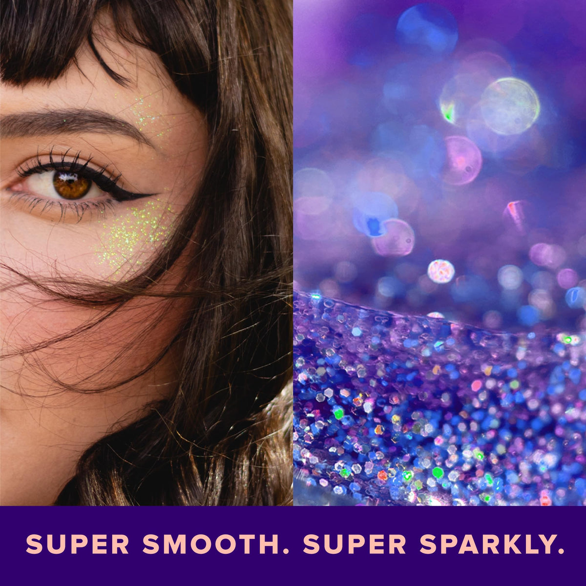 UNICORN SNOT smoothed through hair streak showing shimmer and UV-reactive pop