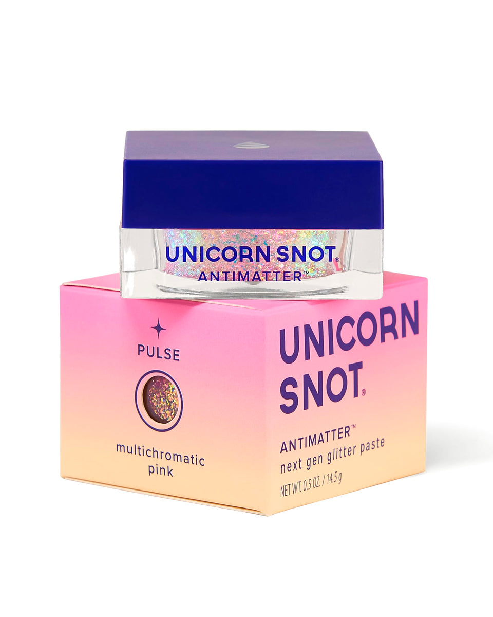 UNICORN SNOT Pulse jar front view showing vibrant pink-orange shift and clear labeling