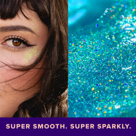 Unicorn Snot Sky applied in hair roots adding holographic blue sheen and creative styling