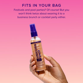 Unicorn Snot aerosol mist texture captured mid-spray for fine, lightweight coverage