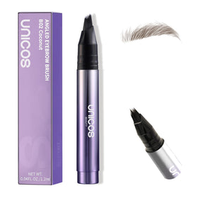 Unicos angled brow pen front view showing sleek design and precise tip, easy shaping benefit