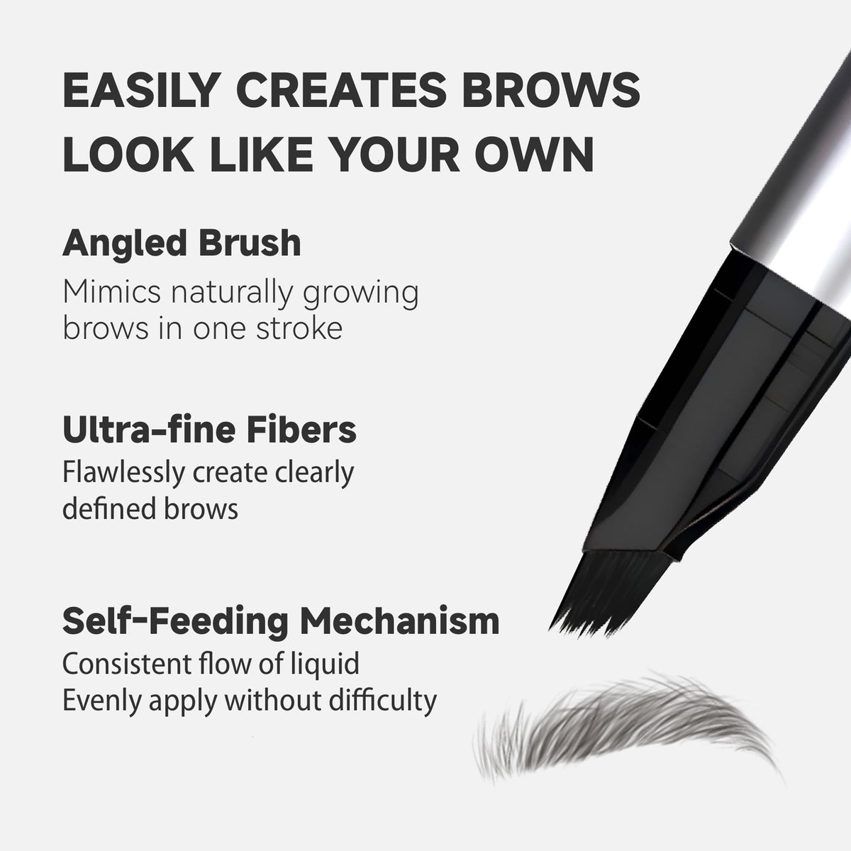 Unicos eyebrow pen demonstrating fine strokes on skin for natural texture