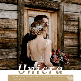 Unicra hair vine styled in wedding setting conveying timeless romantic flair