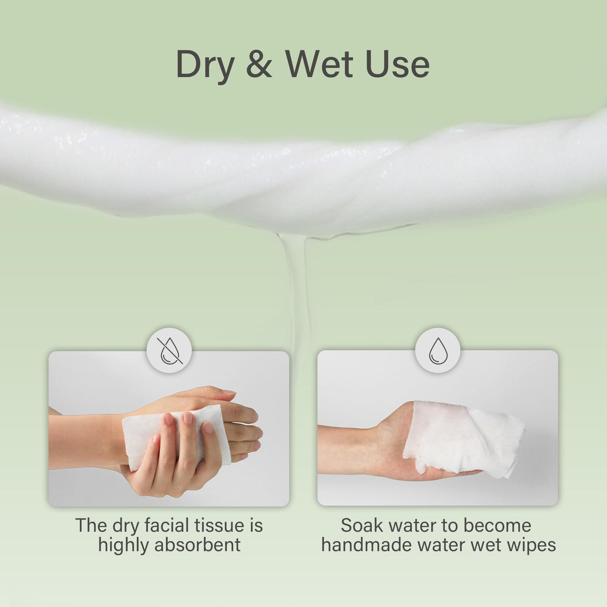 UNIFREE towel next to hand for size comparison indicating full-size coverage
