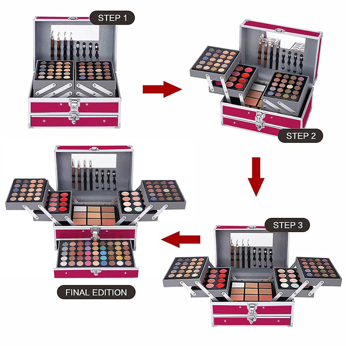 UNIFULL large interior mirror closeup enabling on-the-go makeup application