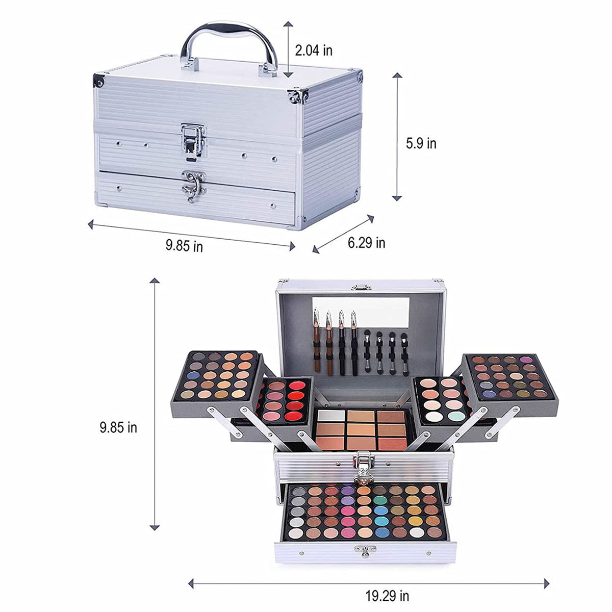UNIFULL full-size mirror inside case for on-the-go makeup application benefit