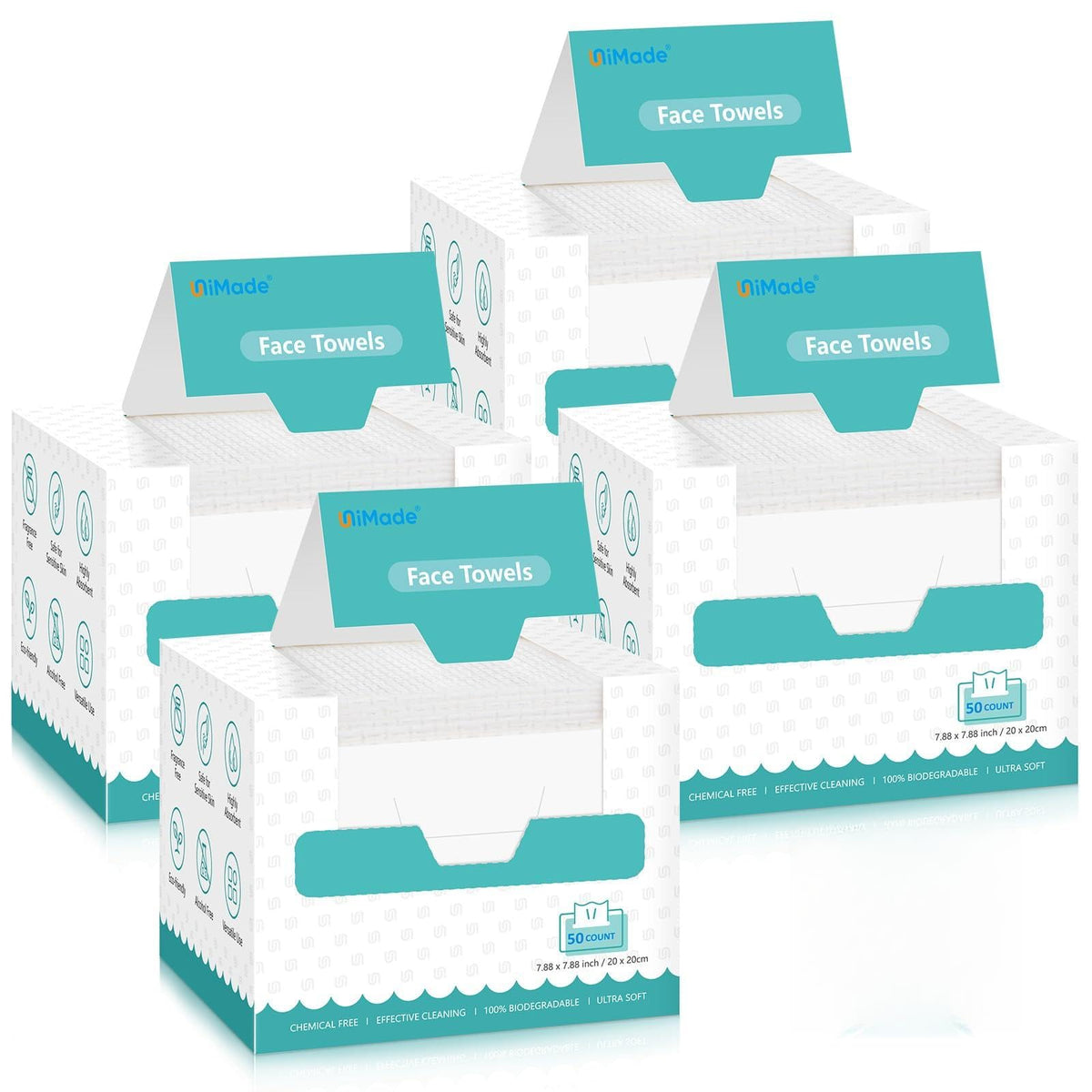 UNIMADE front packaging showing 4-box set and count, promotes sanitary convenience