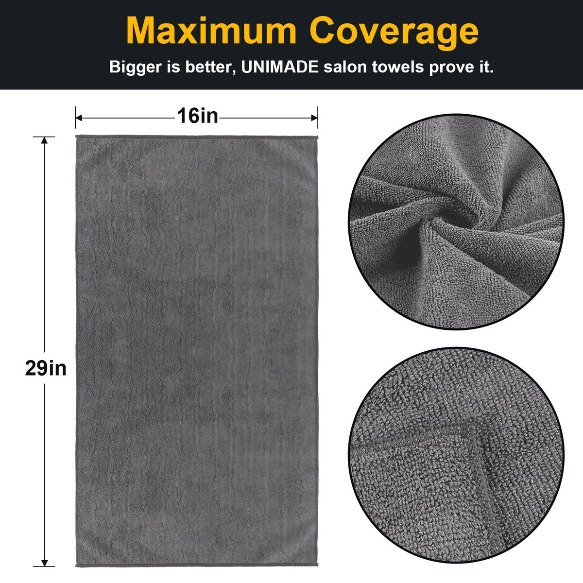 UNIMADE close-up of microfiber texture showing softness and fast absorbency