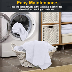 UNIMADE neatly folded towels stacked indicating bulk supply benefit