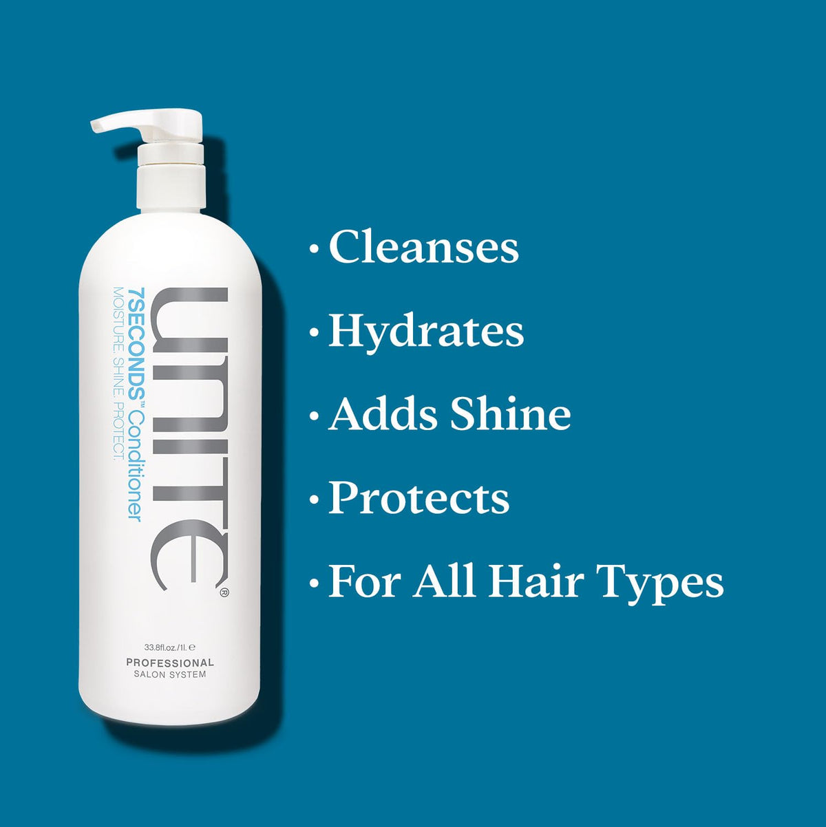 UNITE conditioner applied in shower demonstrating detangling benefit