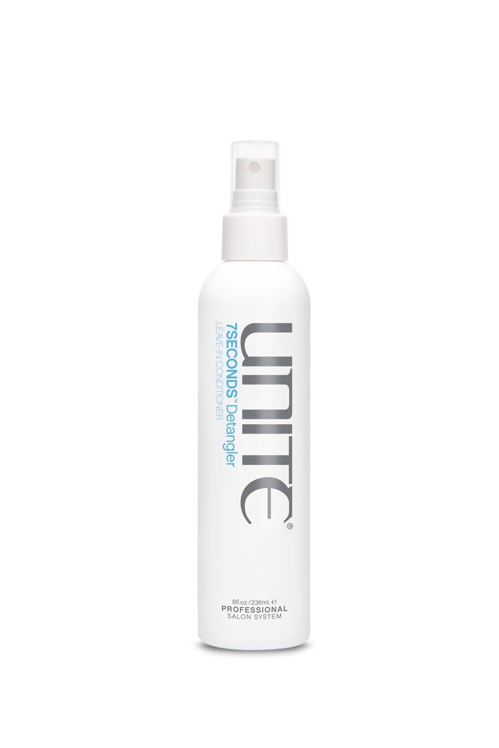 UNITE 7SECONDS front bottle view showing lightweight detangler for easy combing