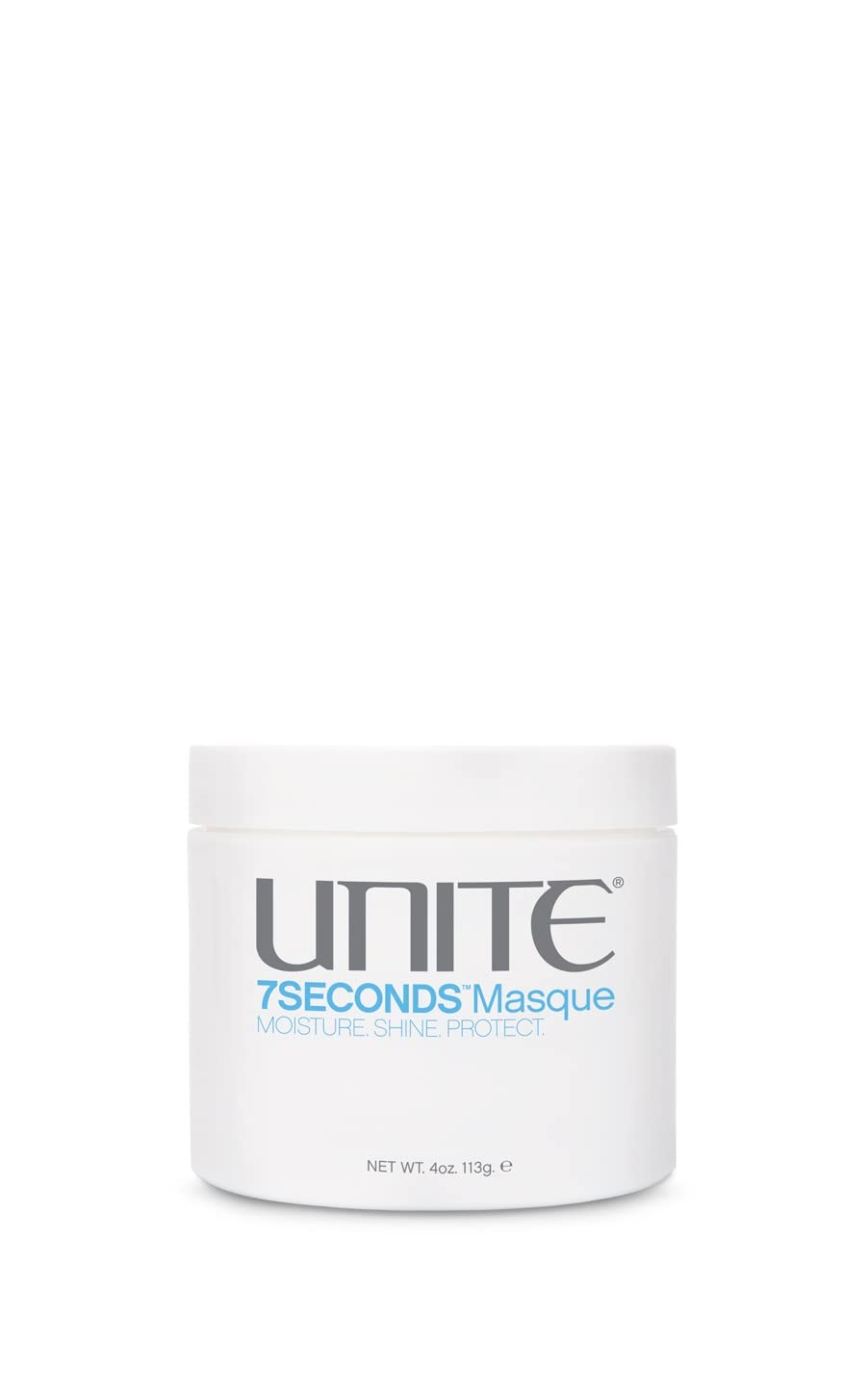 UNITE front packaging shot showing 7SECONDS Masque and salon-grade finish