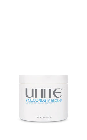 UNITE front packaging shot showing 7SECONDS Masque and salon-grade finish