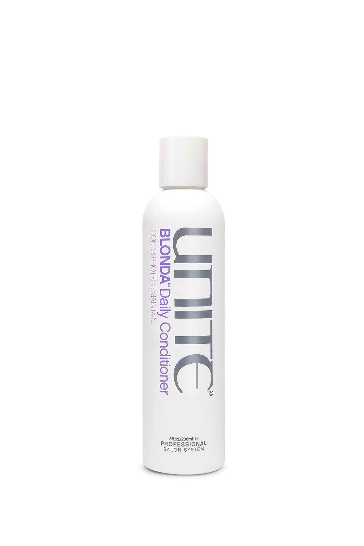 UNITE BLONDA front packaging showing purple conditioner and branding for tone control