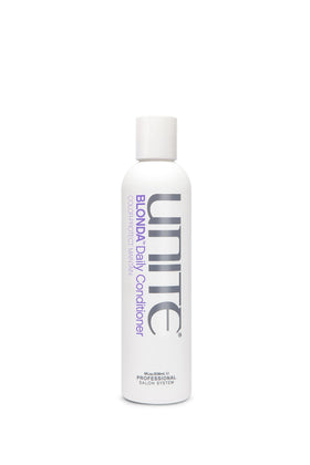 UNITE BLONDA front packaging showing purple conditioner and branding for tone control
