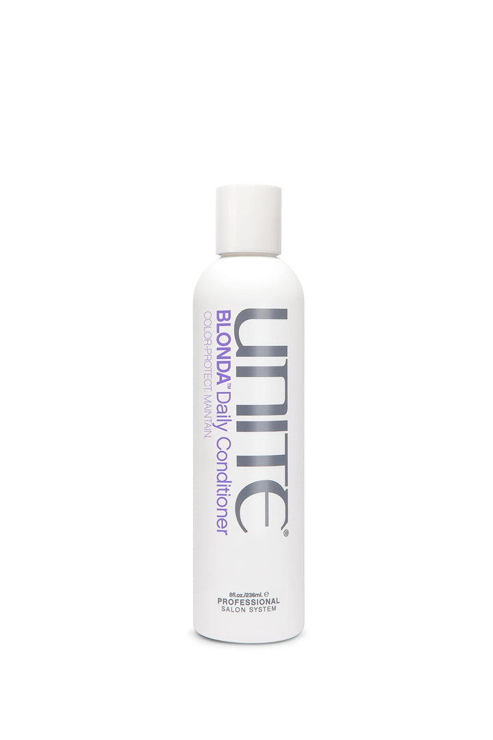 UNITE BLONDA front packaging showing purple conditioner and branding for tone control