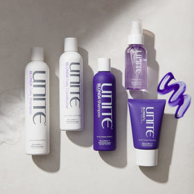 UNITE BLONDA size comparison with hand showing 10 fl oz portability