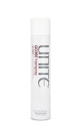 UNITE GO365 front can showing branding and adjustable nozzle for versatile styling