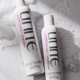 UNITE LAZER Straight Shampoo creamy texture pour highlighting moisturized finish