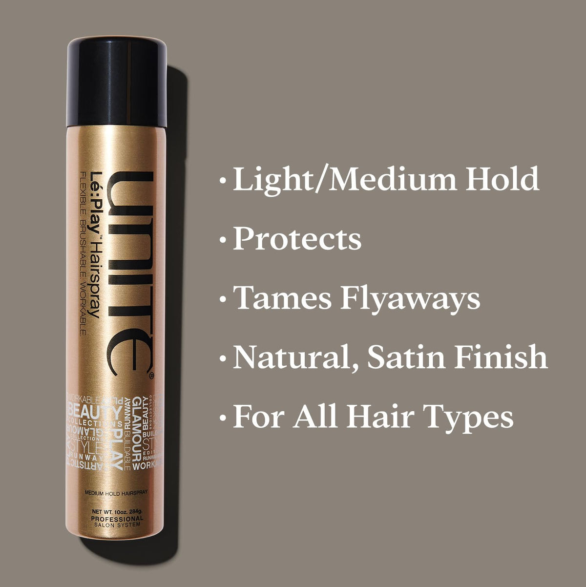 UNITE Lé:Play close-up of spray texture illustrating brushable finish