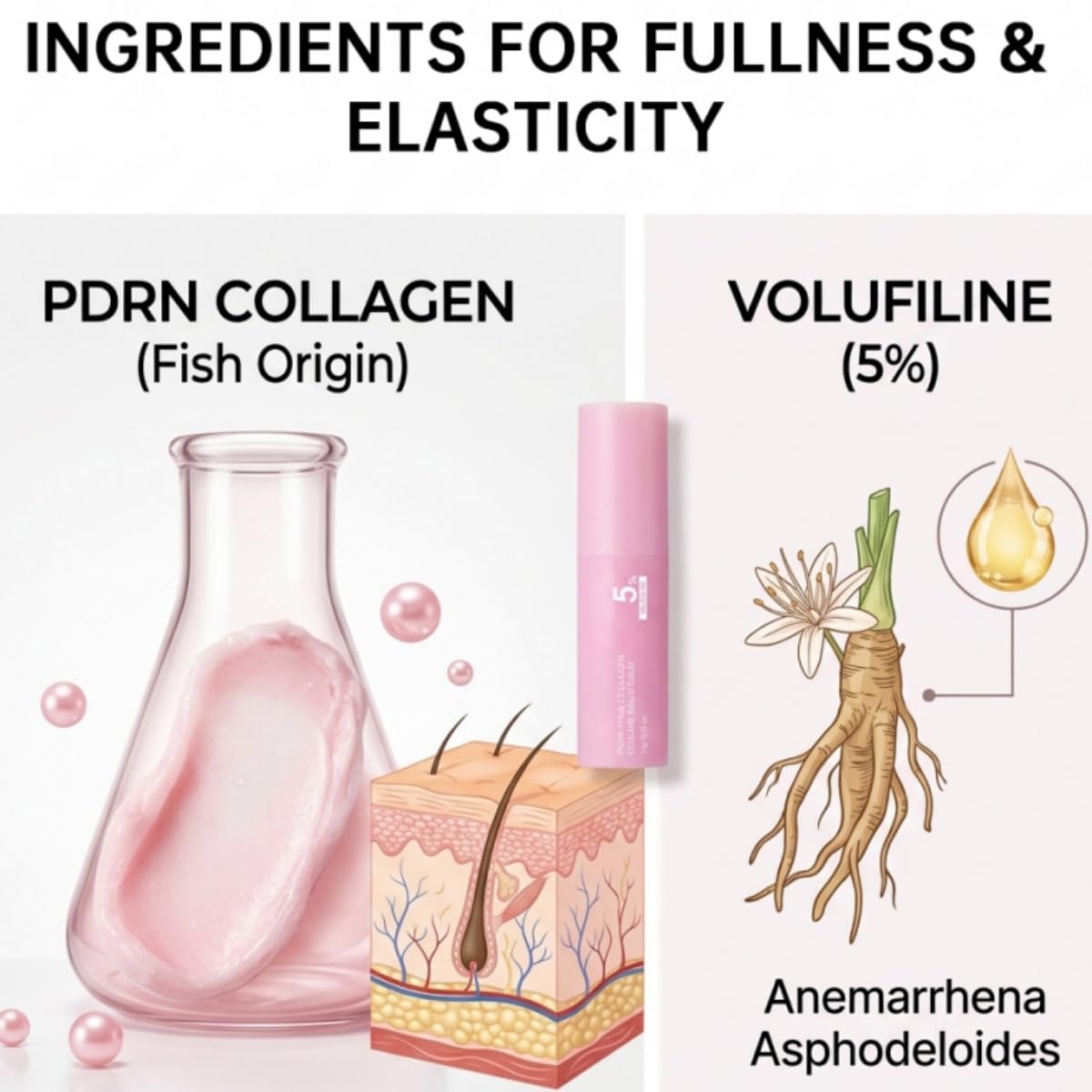 UNME SOULMA label close-up highlighting PDRN, NAD, Volufiline benefits