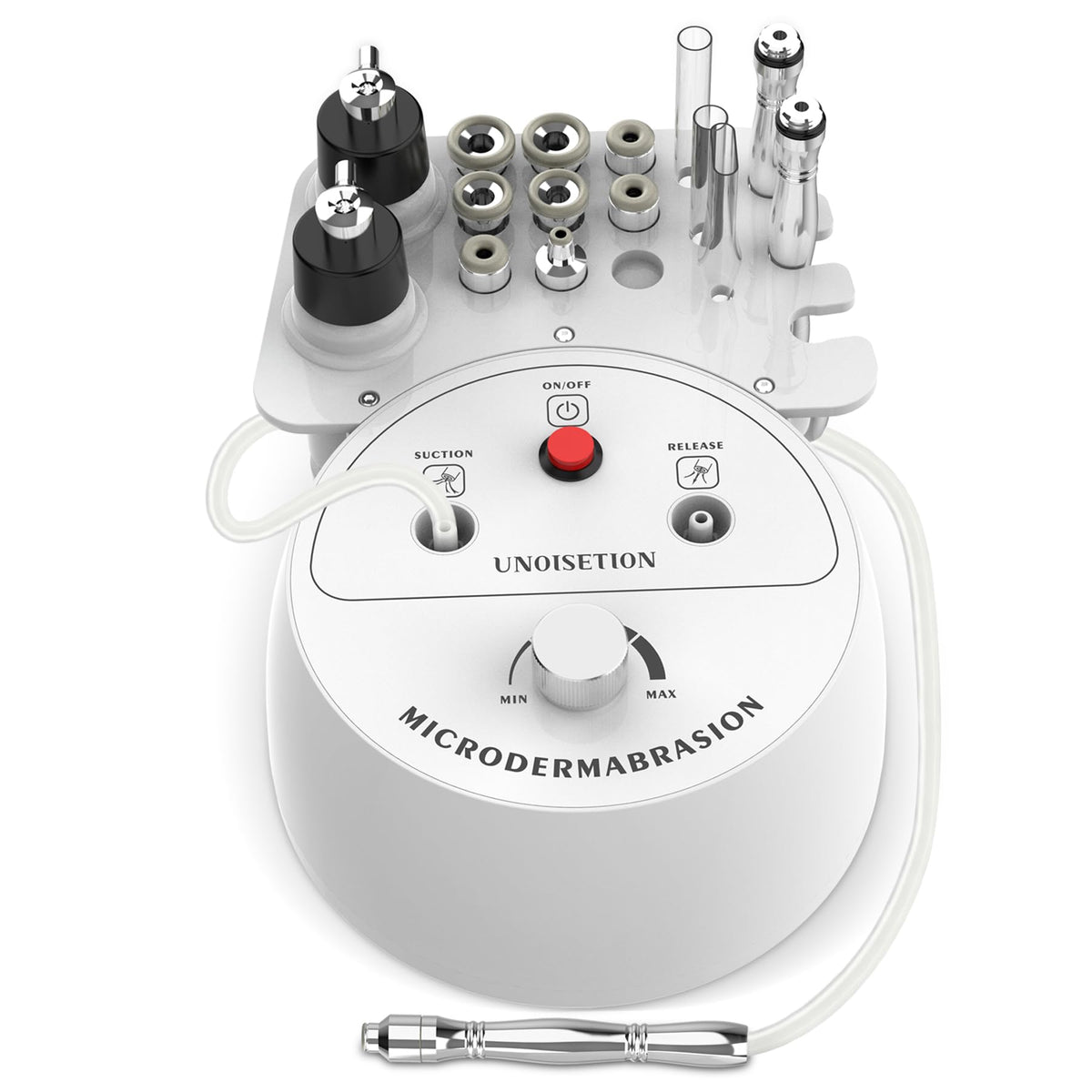 UNOISETION machine front view showing compact design and portability