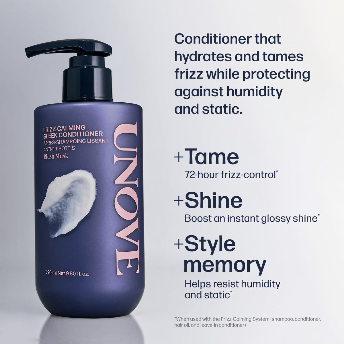 UNOVE conditioner cream texture close-up illustrating rich hydration