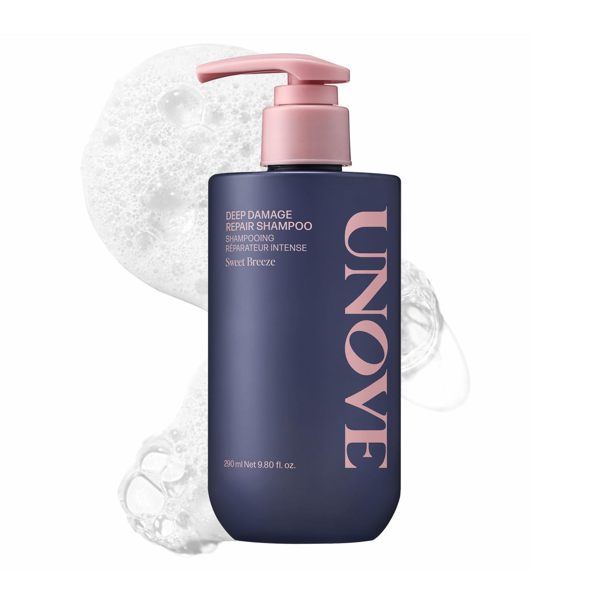UNOVE front bottle showing label and Sweet Breeze scent benefit