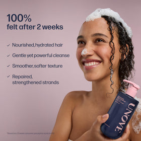 UNOVE keratin-pf ingredient focus highlighting strengthening benefit