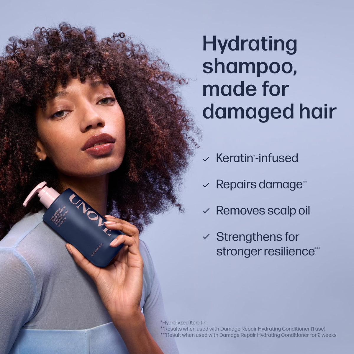 UNOVE creamy lather in hand showing gentle cleansing benefit