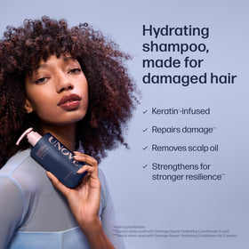 UNOVE creamy lather in hand showing gentle cleansing benefit