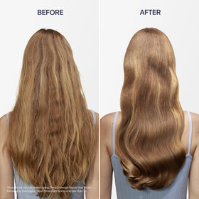 UNOVE applying a few drops to mid-lengths and ends for frizz control and shine