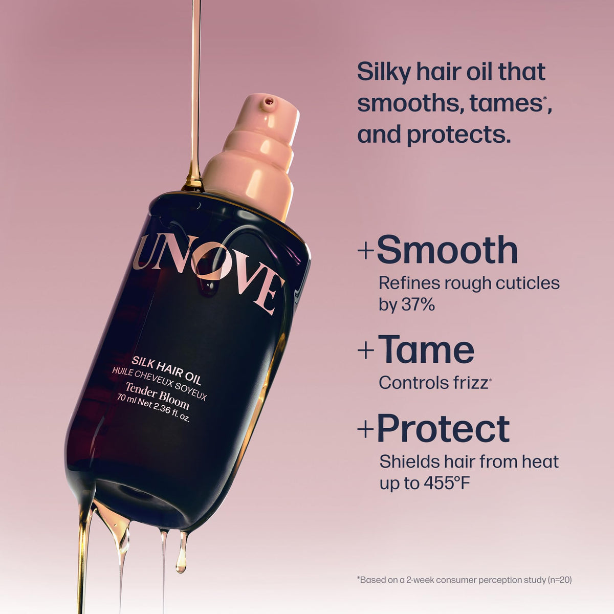 UNOVE serum dispensed from pipette showing drop control for precise, non-greasy use