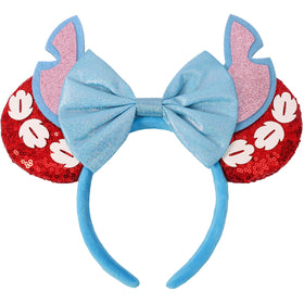 UNSPAZ front view large ST Red headband showcasing sparkly ears and bow for playful style