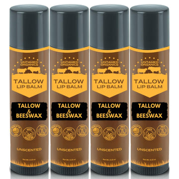 Untamed Organics front packaging showing four balm tubes and brand logo for convenient storage