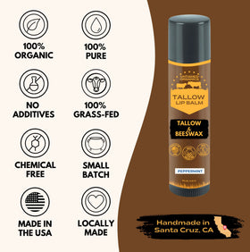 Untamed Organics lip balm held in hand to show size and travel-friendly convenience