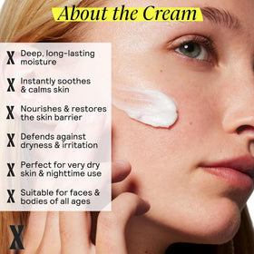 Untoxicated cream on hand being applied to skin demonstrating easy absorption benefit
