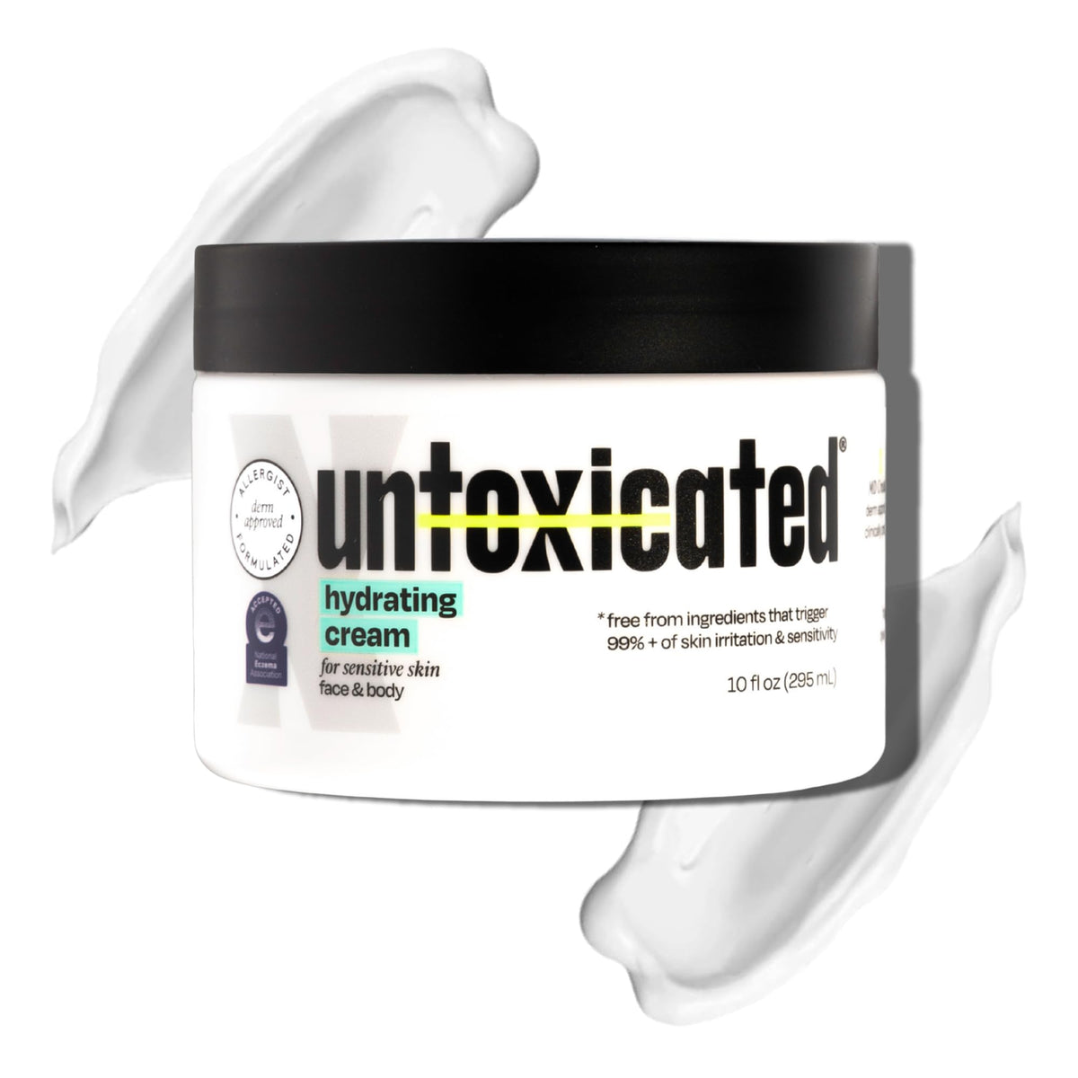 Untoxicated jar front view showing clean packaging and ceramide focus for trustworthy hydration