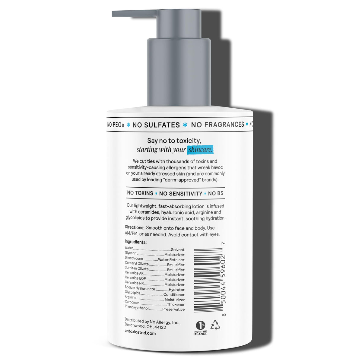 Untoxicated pump top detail highlighting convenient, controlled dispensing
