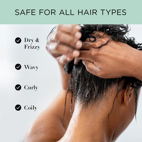 Unwash applied in shower on wet hair showing cleansing without stripping
