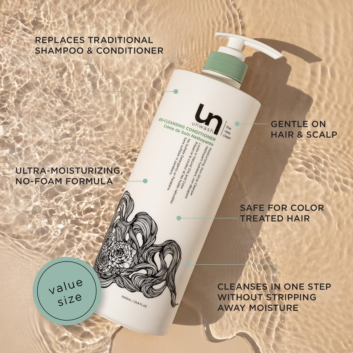 Unwash creamy non-lather texture demonstrating gentle moisturizing action