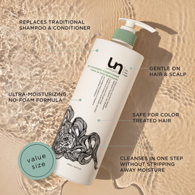 Unwash creamy non-lather texture demonstrating gentle moisturizing action