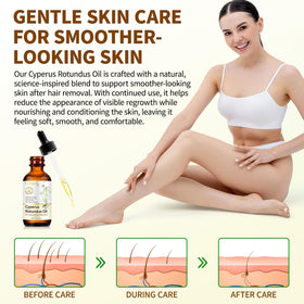 Uocasi hand applying oil to skin demonstrating calming aftercare benefit