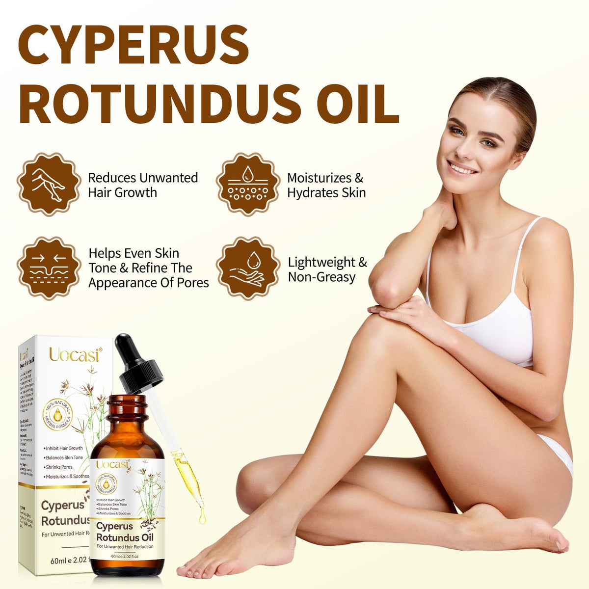 Uocasi oil texture on skin demonstrating lightweight absorption and immediate hydration benefit