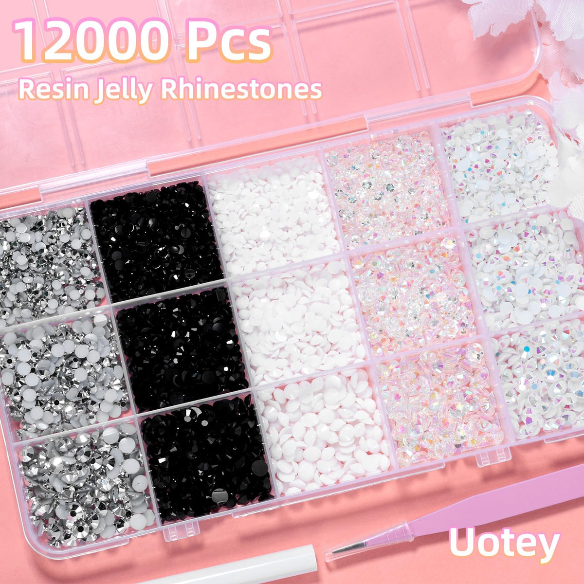 Uotey close-up showing facets and AB coating delivering iridescent sparkle