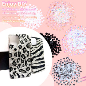 Uotey rhinestones applied on nails adding durable shimmering detail