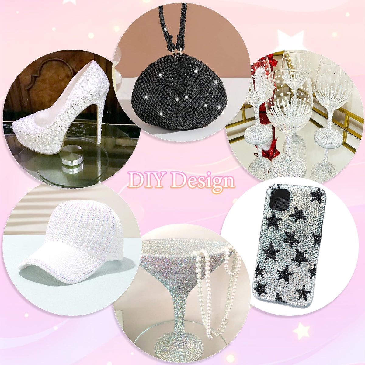Uotey rhinestones decorating tumbler and shoes for stylish customization