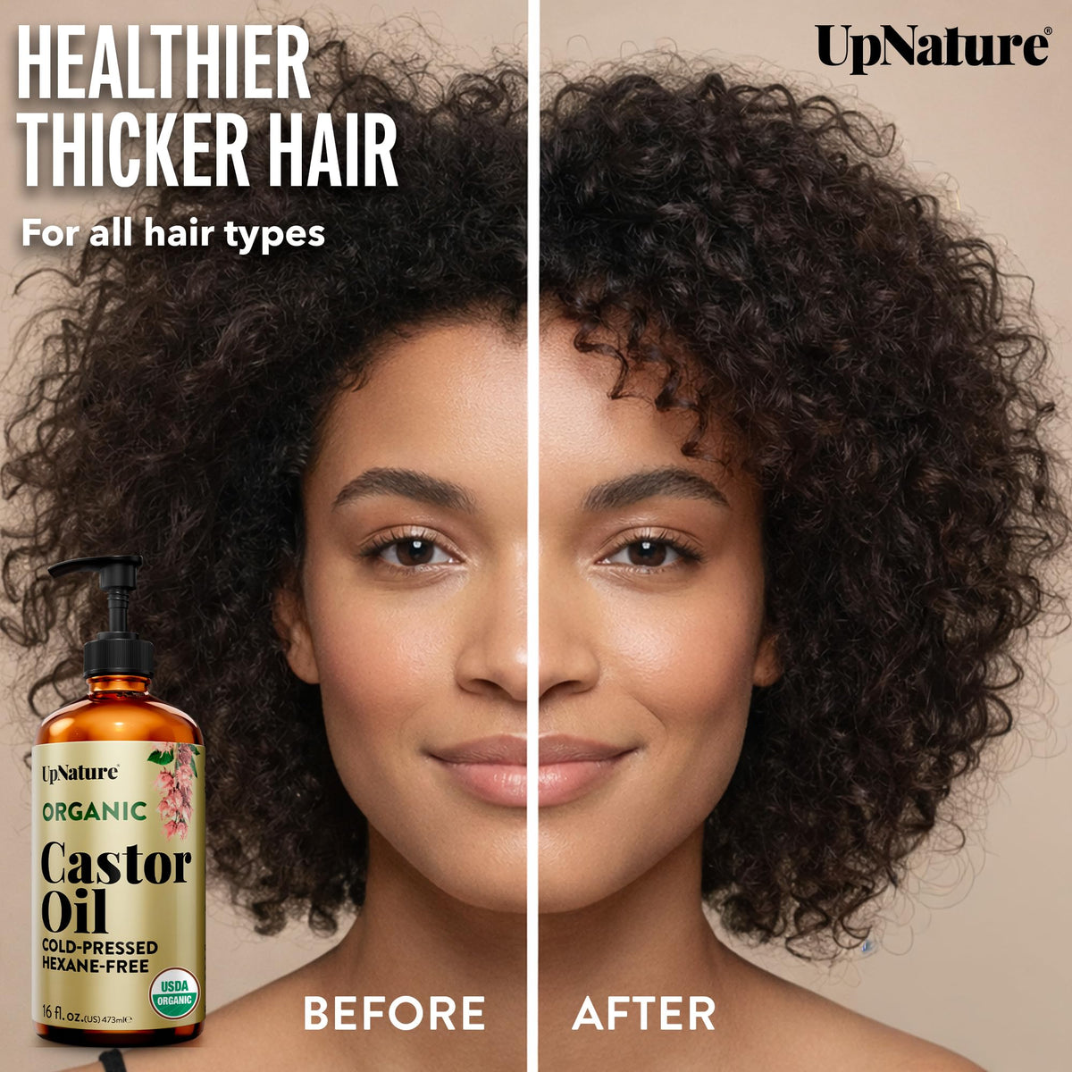UpNature castor oil texture poured drops showing rich consistency