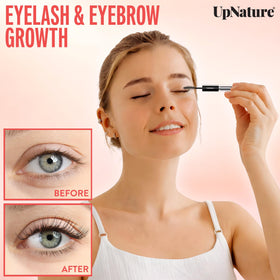 UpNature glass bottle with mascara-style wand for precise, mess-free application