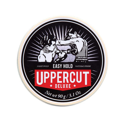 Uppercut Deluxe jar front view showing product and neat packaging benefit